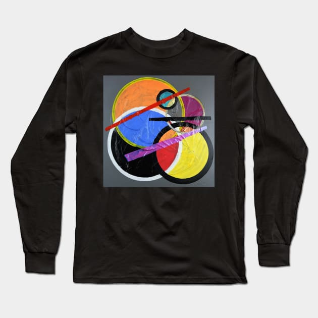 Circles and lines Abstract 322 Long Sleeve T-Shirt by artsale